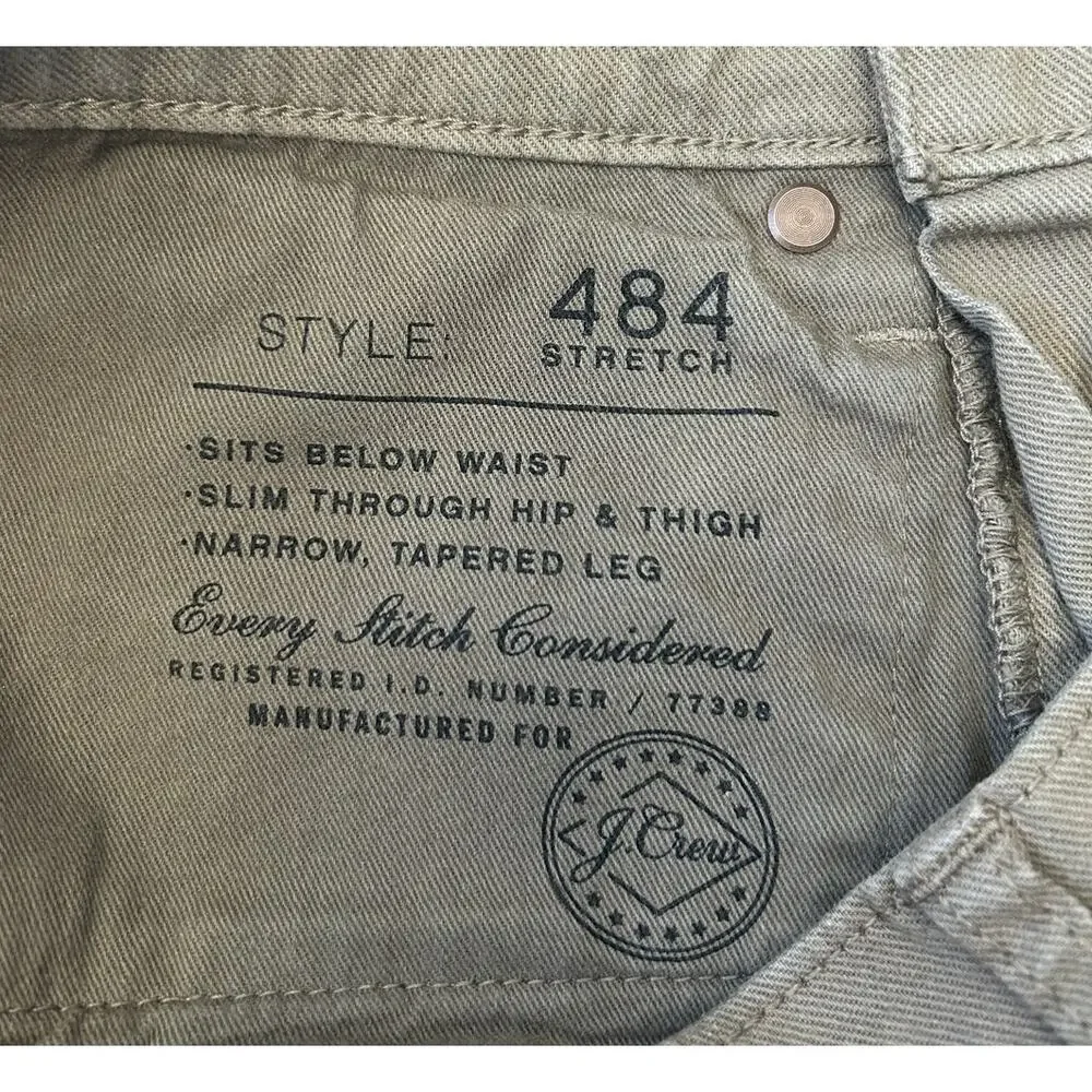J. Crew Style 484 Jeans Men's Brown Tapered Leg Pants Stretch Size 29x31